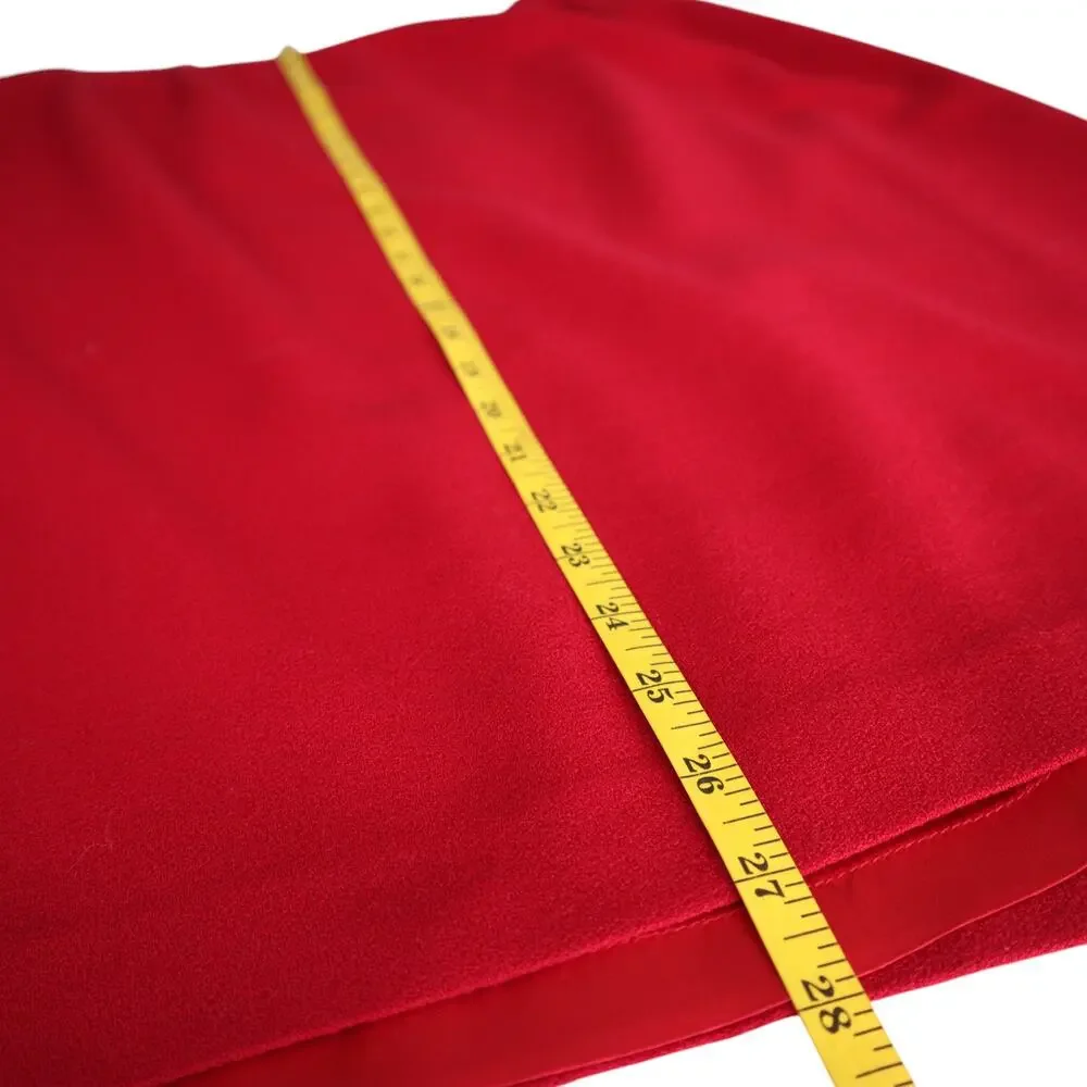 Sasson Womens Vintage Wool Midi A Line Skirt Size 14‎ True Red Holiday Festive